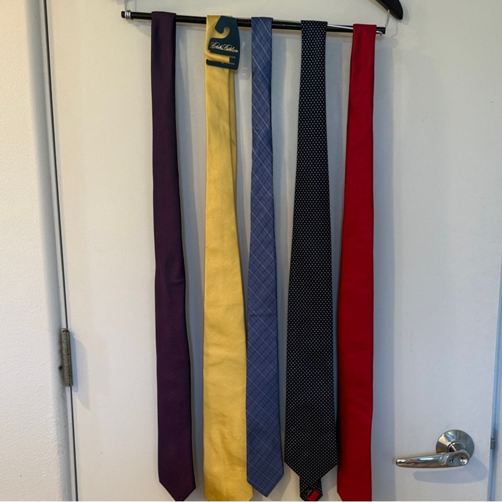 Oscar de la Renta, Calvin Klein,Men's Tie Set - Purple, Yellow, Blue, Black, Red